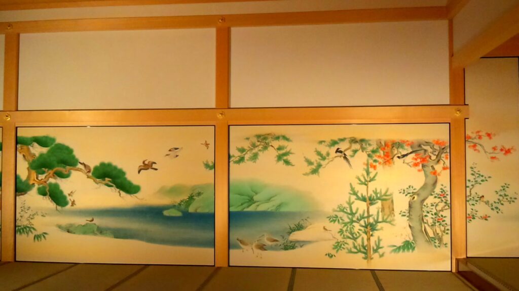 名古屋城の本丸御殿のふすま 展示