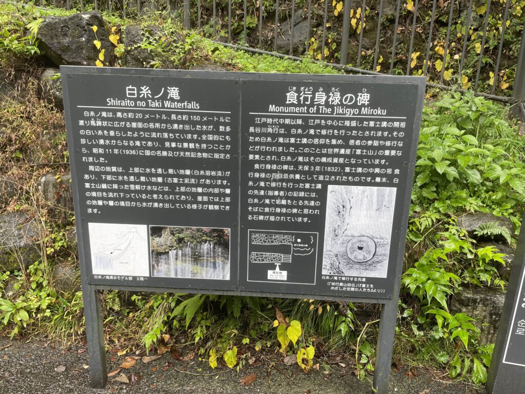 白糸の滝 看板