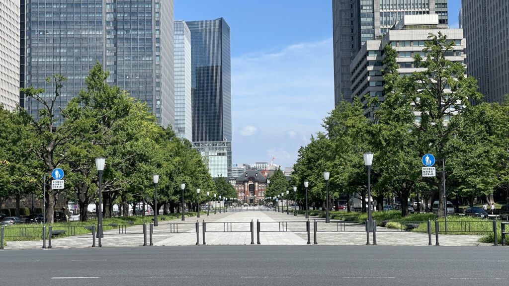 東京駅　行幸通り　いちょう並木　皇居