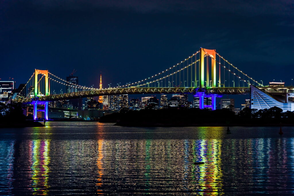お台場海浜公園　レインボーブリッジ